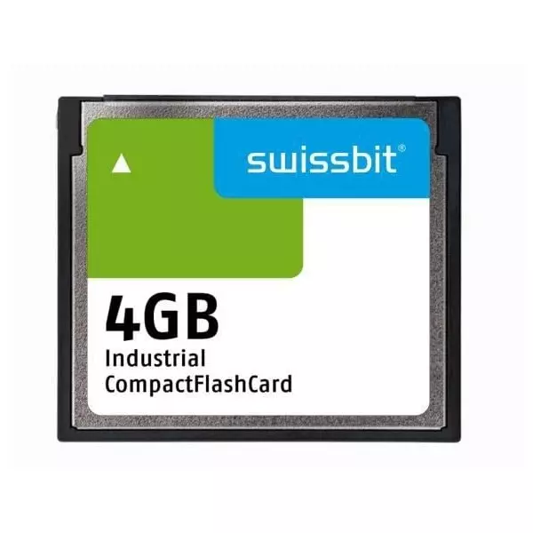 SWISSBIT Industrial Compact Flash Card 4 GB Memory Size 42.8x36.4x3.3 mm, SFCF4096H1AF2TO-I-QT-523-STD