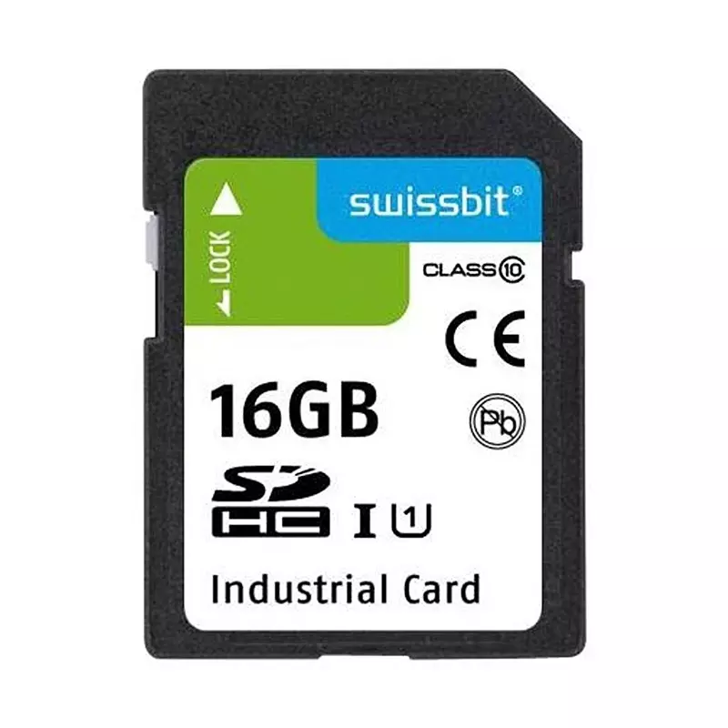 SWISSBIT Memory Card, Sdhc/Sdxc, 16Gb, 85Deg C, Sfsd016Gl1Am1Mt-E-5E-21P-Std