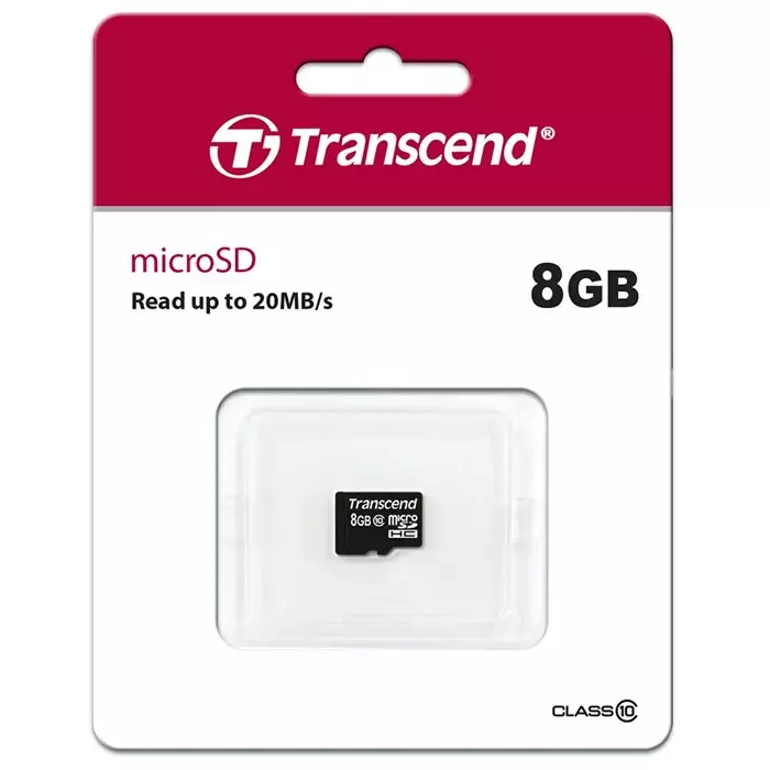 Transcend 8 GB MicroSDHC, MicroSDXC Micro SD Card, Class 10, TS8GUSDC10