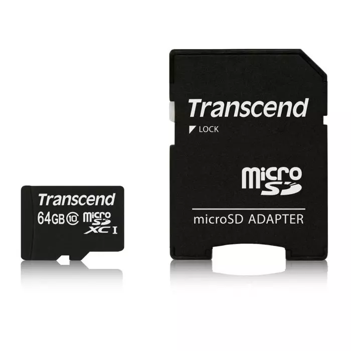 Transcend 64 GB MicroSDHC, MicroSDXC Micro SD Card, Class 10, TS64GUSDXC10
