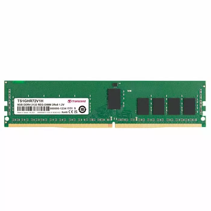 Transcend 8 GB DDR4 Server RAM, 2133Mbit/s, RDIMM, 1.2V, TS1GHR72V1H