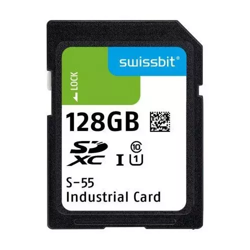SWISSBIT Industrial SD Card 128 GB Memory Size, SFSD128GL1AM1MT-E-6F-211-STD