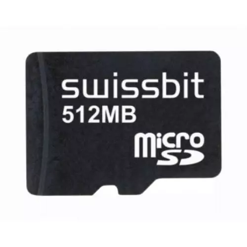 SWISSBIT Industrial Micro SD Card 512 MB Memory Size 15x11x0.7 mm, SFSD0512N1AS1TO-E-ME-221-STD