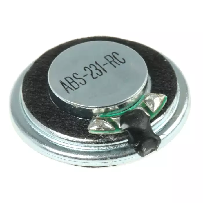 RS PRO 32? 0.5W Miniature Speaker 23mm Dia. , 23 (Dia.) x 5.2mm Model No 7903975