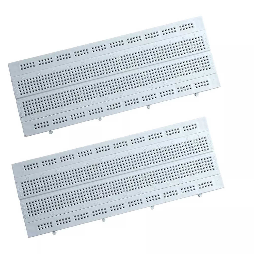 Invento PCB Bread Board Kit 840 Tie Points Solderless Prototype Nickel Plated 175x67x8 mm Size, GL-12 (Pack of 4 Pcs)