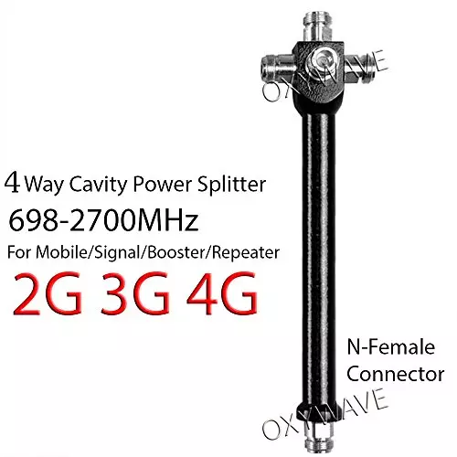 oxywave-4-way-power-splitter-female-connector-800-9651710-2700-mhz-frequency-range-and-02-db-insertion-loss-oxy4waysp