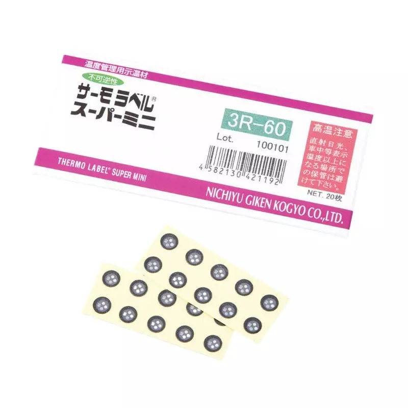 Nisshinbo Giken Kogyo Thermo Label (R) Super Mini 3R Irreversible / Round 80-85-90℃, 3R-80 (Pack of 20 Pcs)