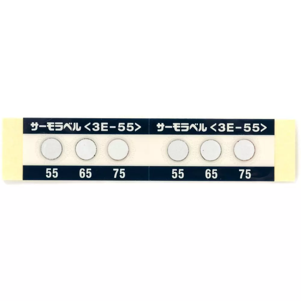 Nisshinbo Giken Kogyo Thermo Label Temperature Indicator Labels 55-65-75°C and 30 mm Width, 3E-55 (Pack of 20 Pcs)