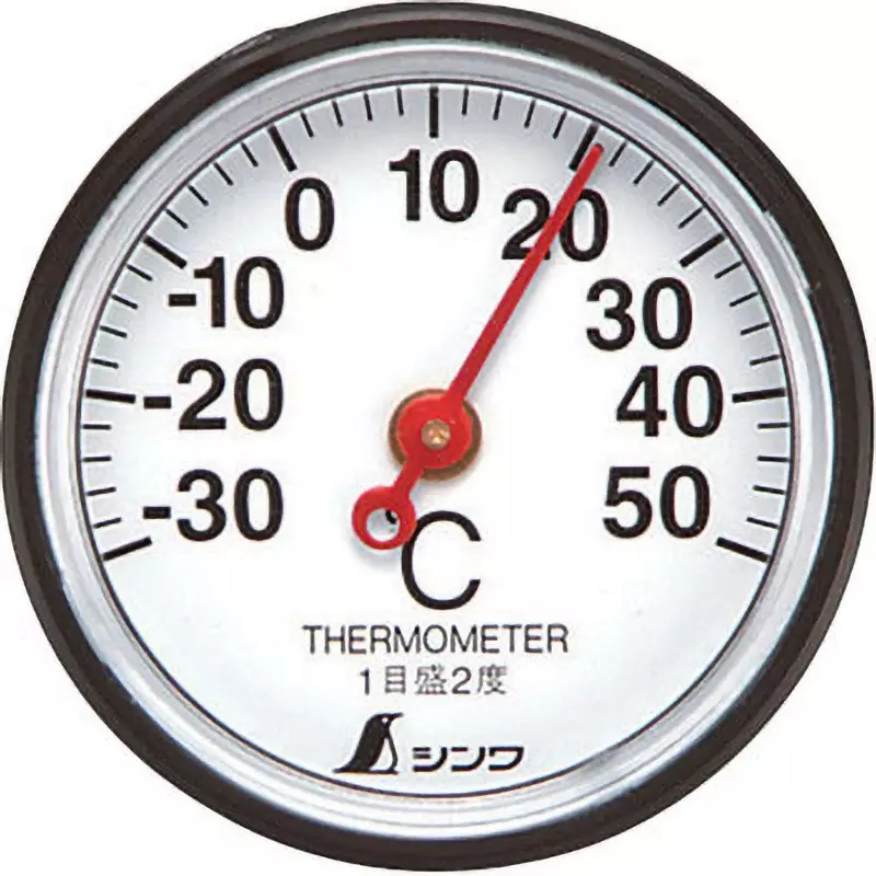 Shinwa Rules Round Analog Thermometer Φ36x14 mm, 72675