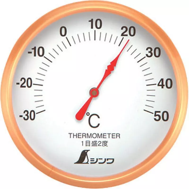 Shinwa Rules Round Analog Thermometer Φ106x30 mm, 72689