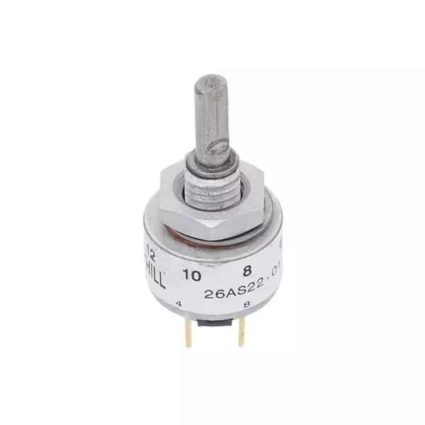 GRAYHILL Absolute Optical Encoder PCB Mount 16 PPR 16 Detent Binary Coded Decimal (BCD), 26AS22-01A16S