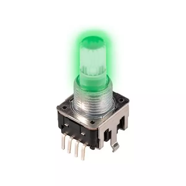 CTS Incremental Encoder PCB Mount 12 PPR Mechanical 24 Detent 2 Channel, 12CE2H25B12C24