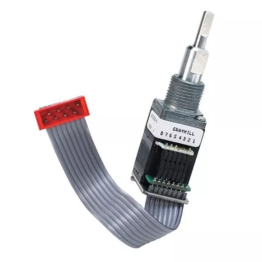 GRAYHILL Incremental Optical Encoder Panel Mount 16 PPR Optical 16 Detent, 16 Detent 2 Channel, 62C2222-01-020C
