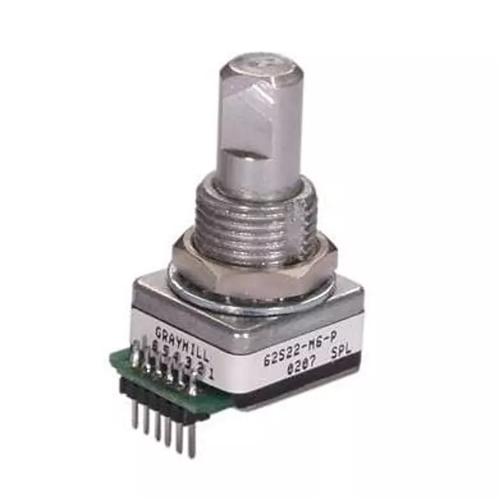 GRAYHILL Incremental Optical Encoder PCB Mount 32 PPR Rotary 32 Detent 2 Channel, 62S11-H9-P