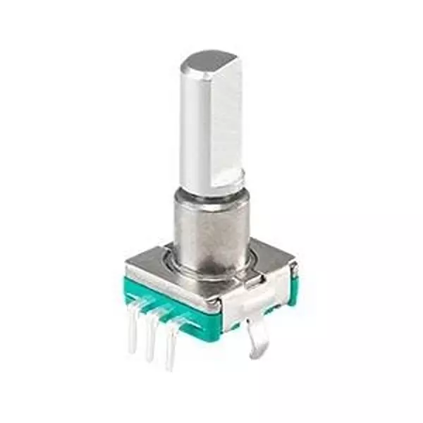 Same Sky Incremental Mechanical Panel Mount Encoder Through Hole 15 PPR Mechanical 30 Detent 1 Channel, RIC11-31S20D5S-TH