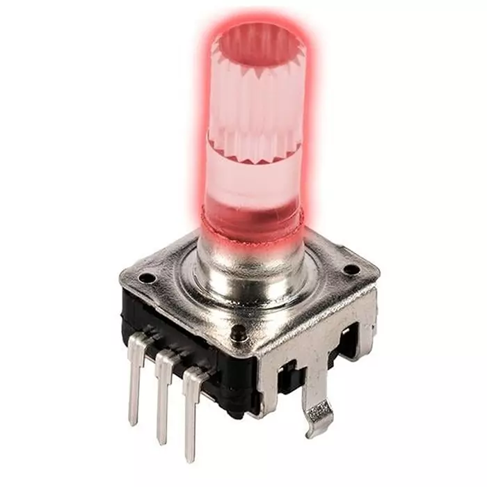 CTS Incremental Encoder PCB Mount 12 PPR Mechanical 12 Detent 2 Channel, 12CE1K24B12112