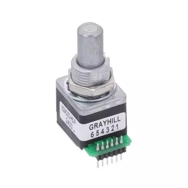 GRAYHILL Incremental Optical Encoder PCB Mount 16 PPR Optical 16 Detent 2 Channel, 62AG22-H5-P