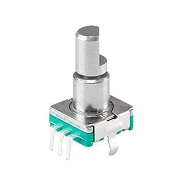 Same Sky Incremental Mechanical Panel Mount Encoder Through Hole 15 PPR Mechanical 30 Detent 1 Channel, RIC11-31S15.5D7-TH