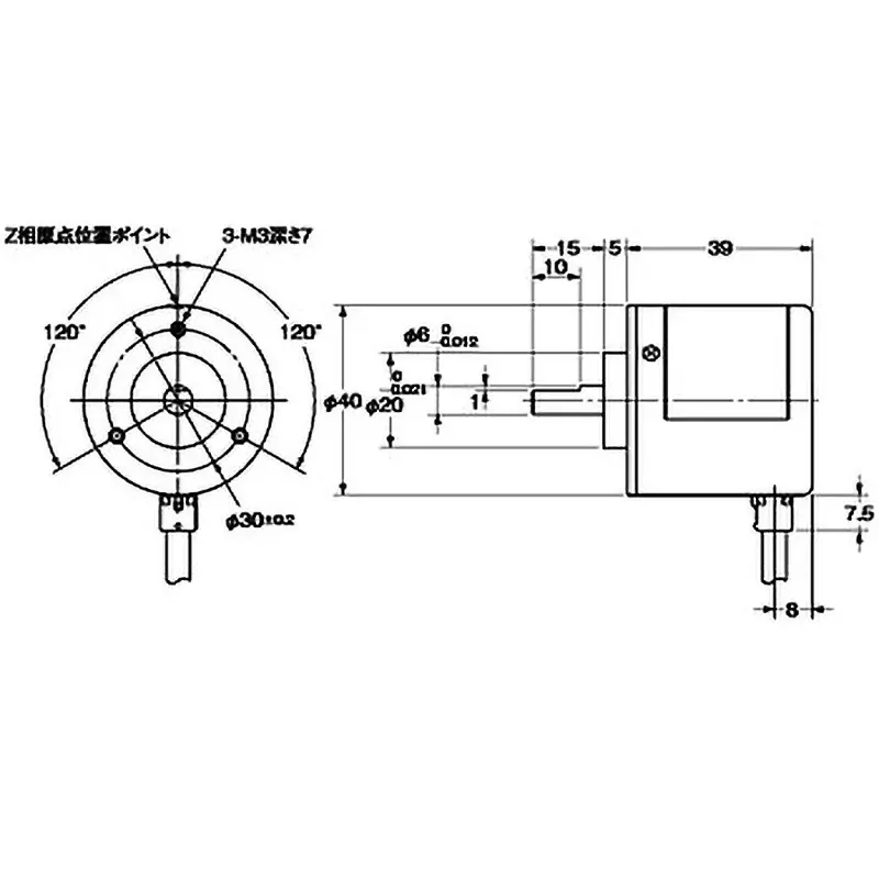 Omron Rotary Encoder Incremental Type, E6B2-CWZ6C 20P/R 0.5M