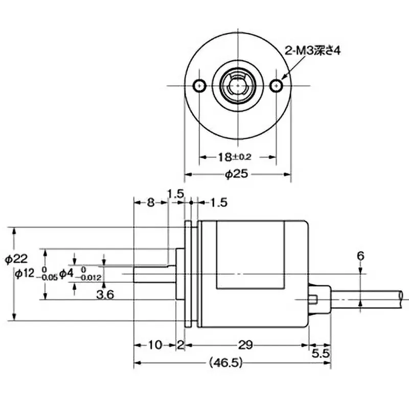 Omron Rotary Encoder Incremental Cord Pull-Out Type Cord Length 0.5 m, E6A2-CS5C 10P/R 0.5M