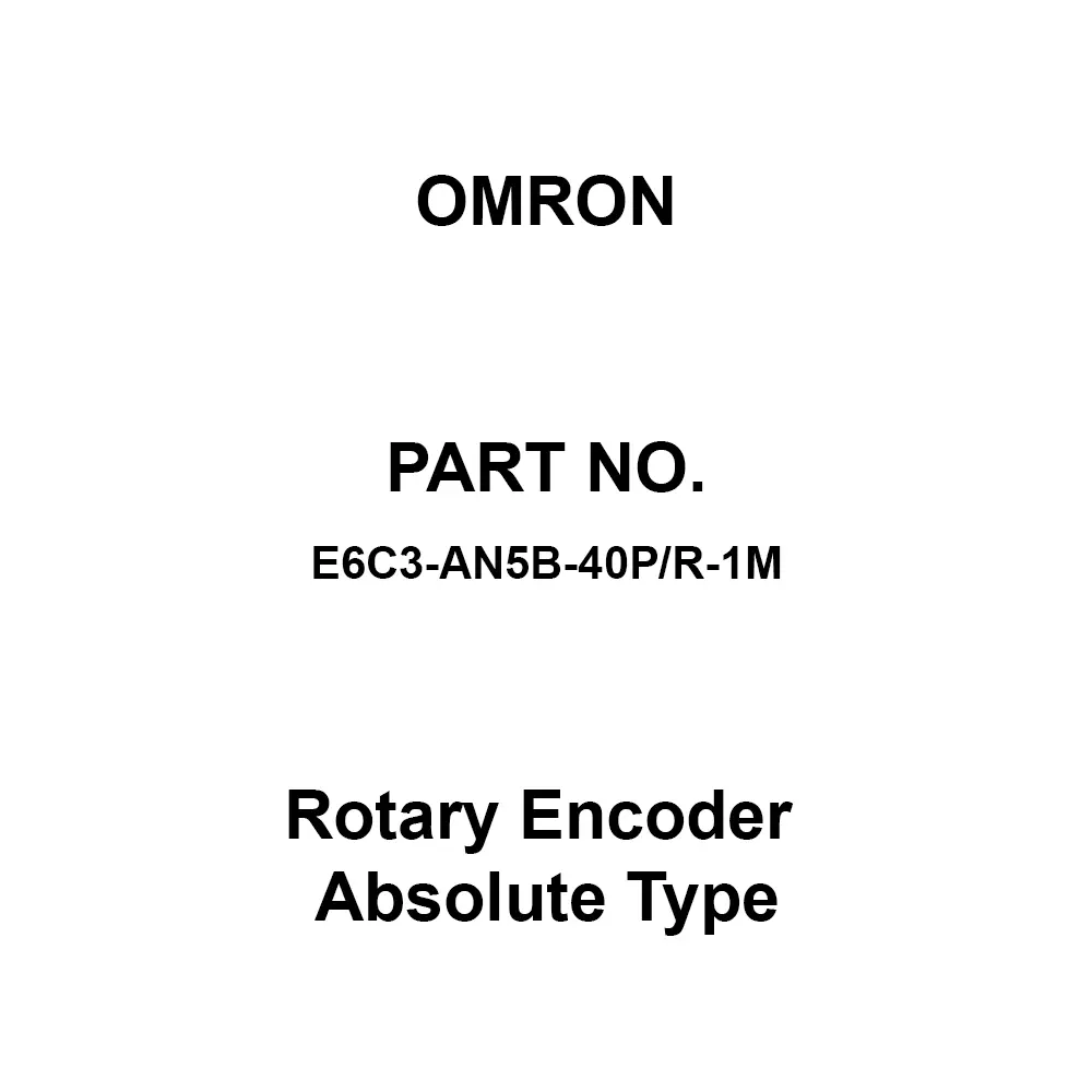 Omron Rotary Encoder Absolute Type 20 mΩ or more at 500 V DC, E6C3-AN5B-40P/R-1M