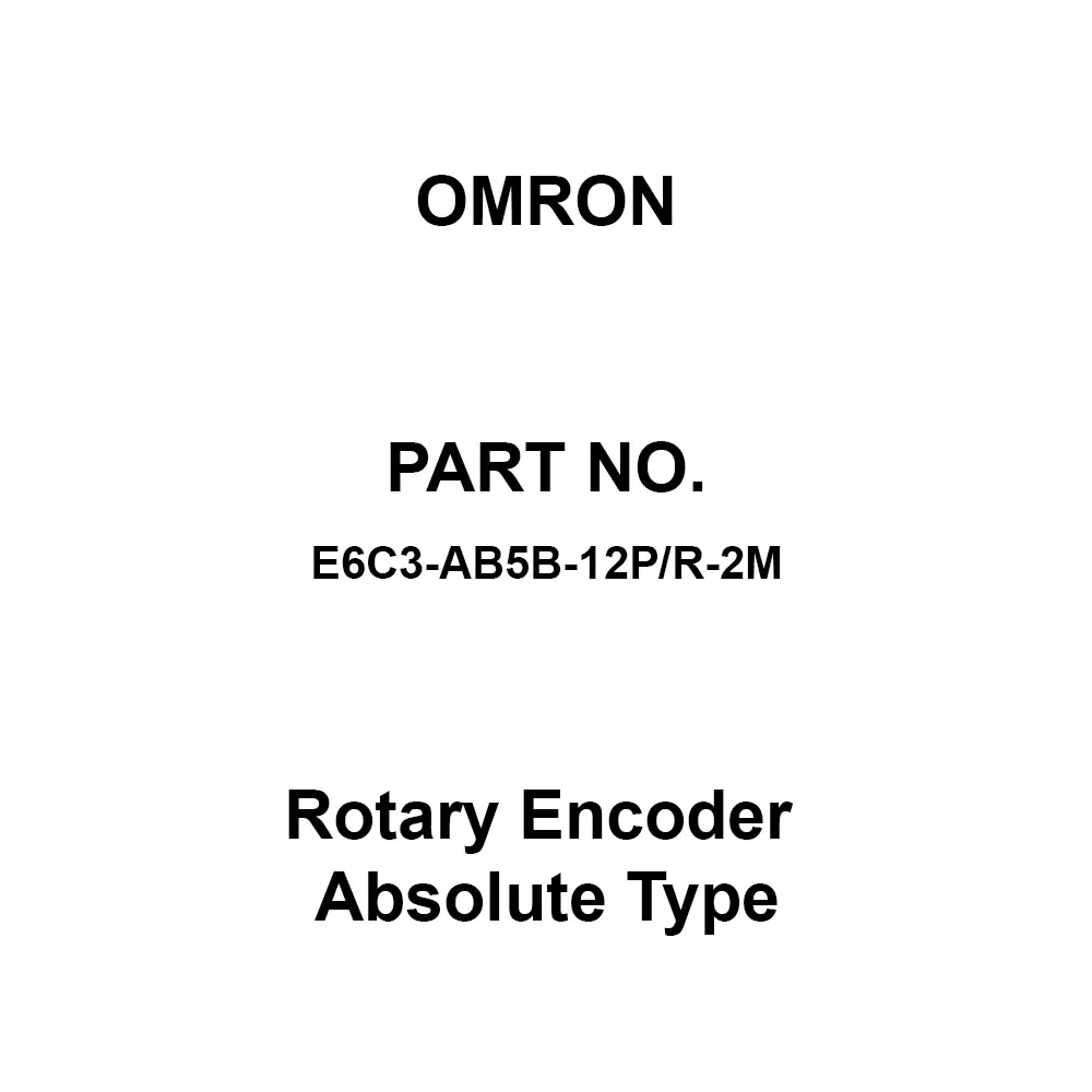 Omron Rotary Encoder Absolute Type 20 mΩ or more at 500 V DC, E6C3-AB5B-12P/R-2M