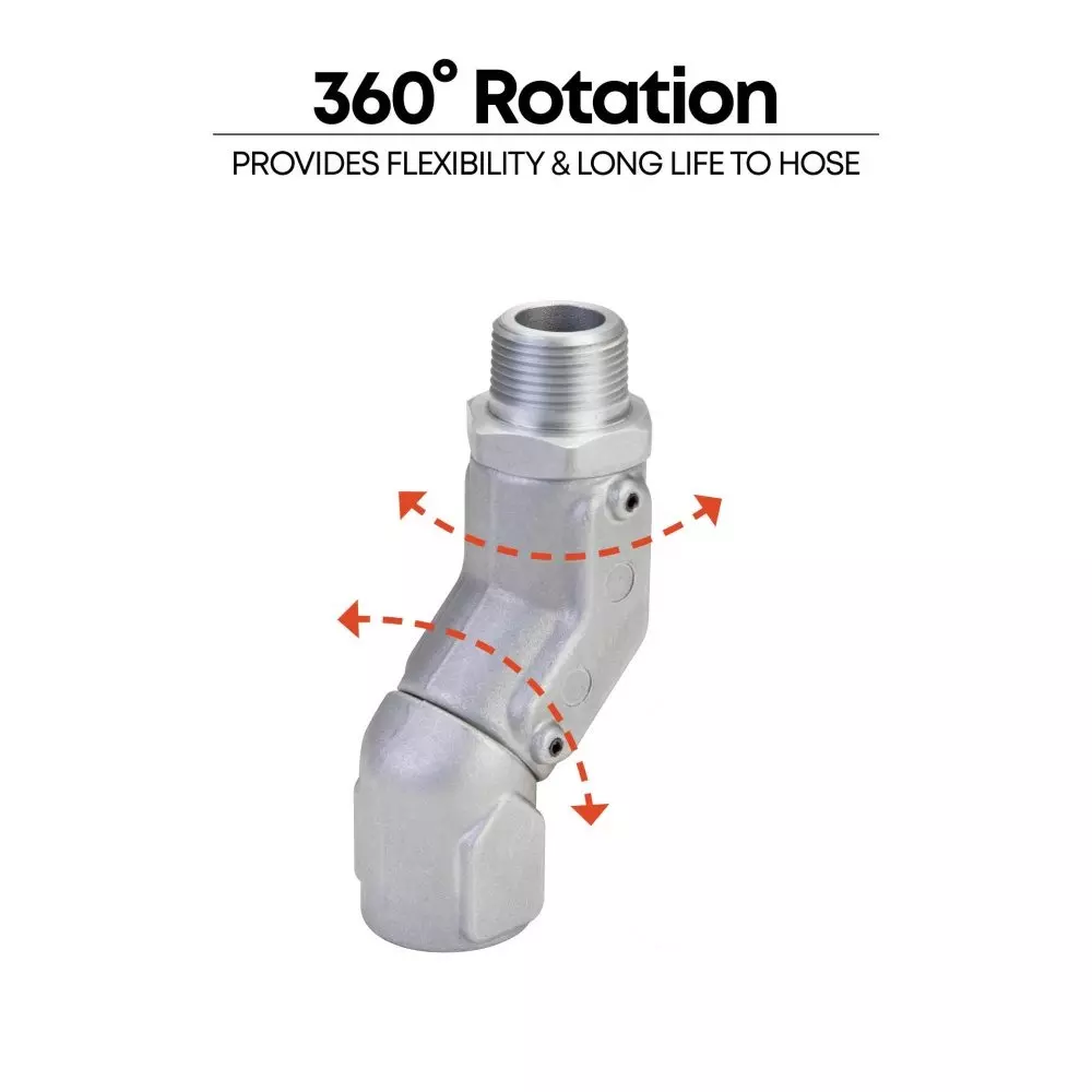 Groz Dual Plane Fuel Nozzle Swivel 360° Rotation and 1 inch (25.4 mm) NPT (F) x 1 inch (25.4 mm) NPT (M) Thread Size, SWV/2P/0-1/N