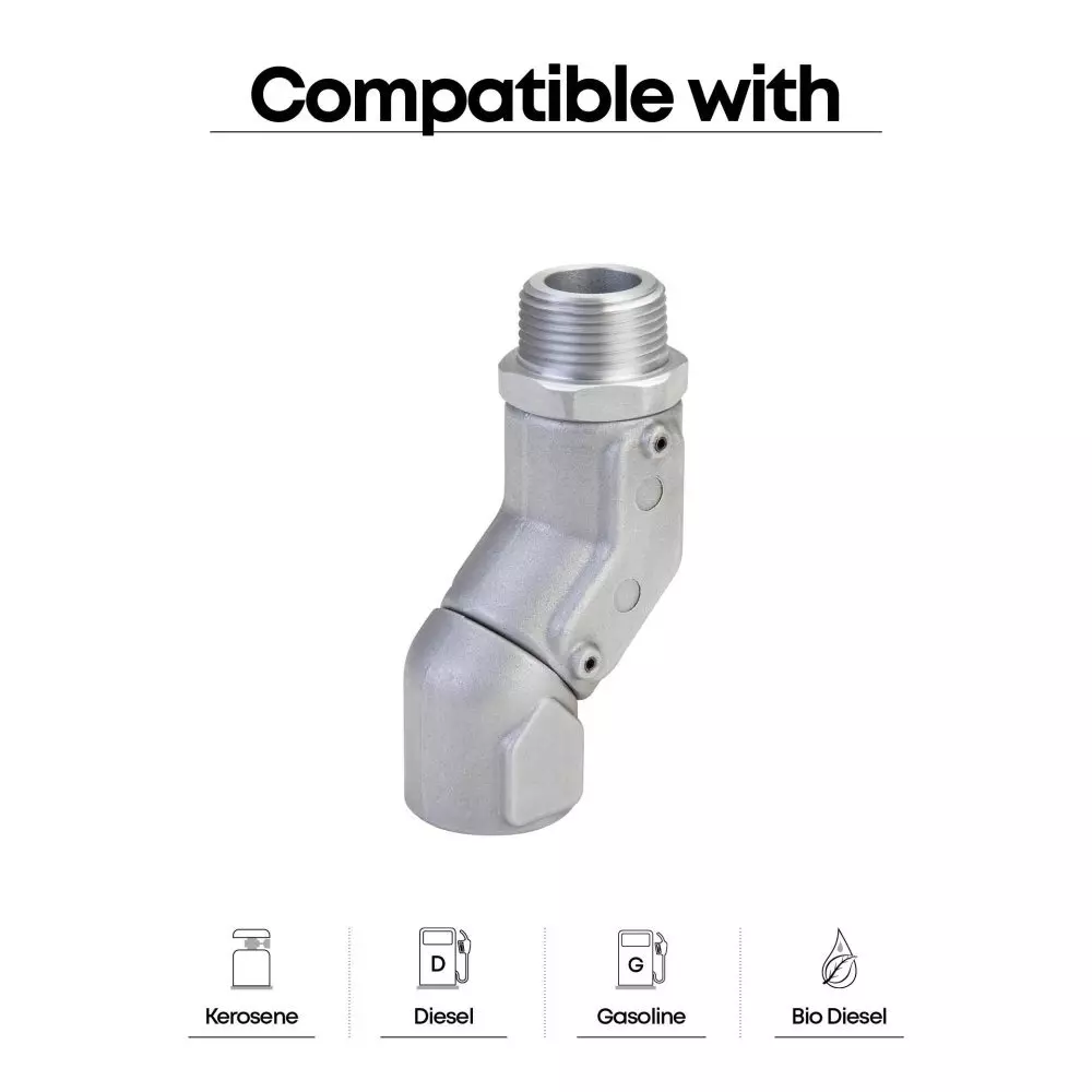 Groz Dual Plane Fuel Nozzle Swivel 360° Rotation and 1 inch (25.4 mm) NPT (F) x 1 inch (25.4 mm) NPT (M) Thread Size, SWV/2P/0-1/N