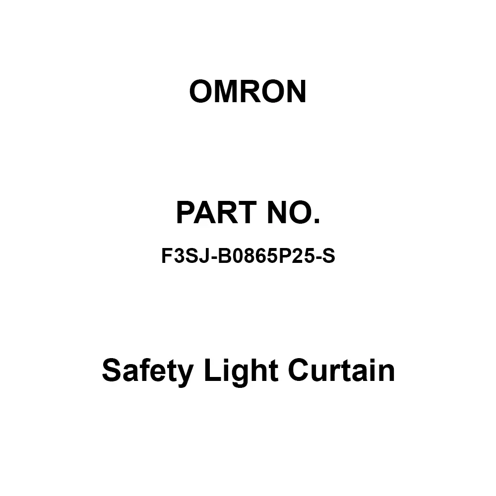 Omron Safety Light Curtain DC 24 V, F3SJ-B0865P25-S