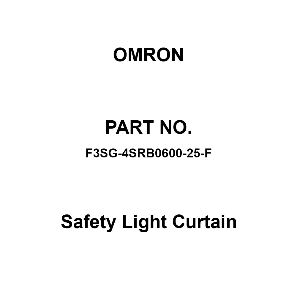 Omron Safety Light Curtain 20 mΩ or more at 500 V DC, F3SG-4SRB0600-25-F