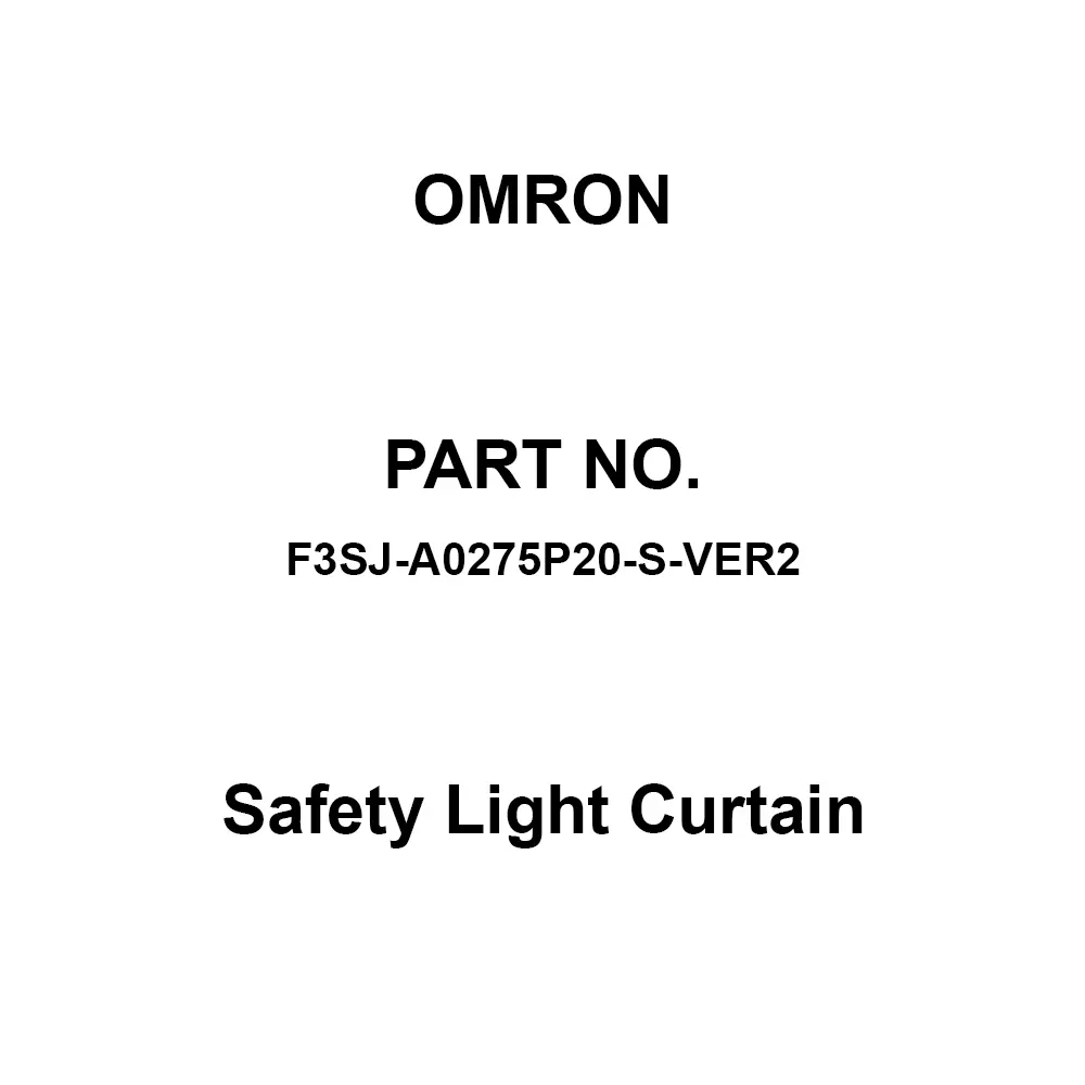 Omron Safety Light Curtain DC 24 V, F3SJ-A0275P20-S-VER2