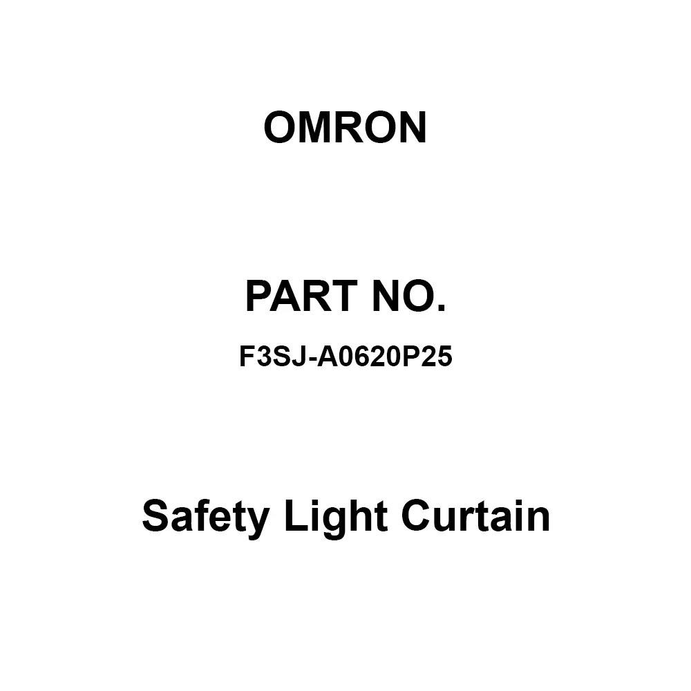 Omron Safety Light Curtain 20 mΩ or more at 500 V DC, F3SJ-A0620P25