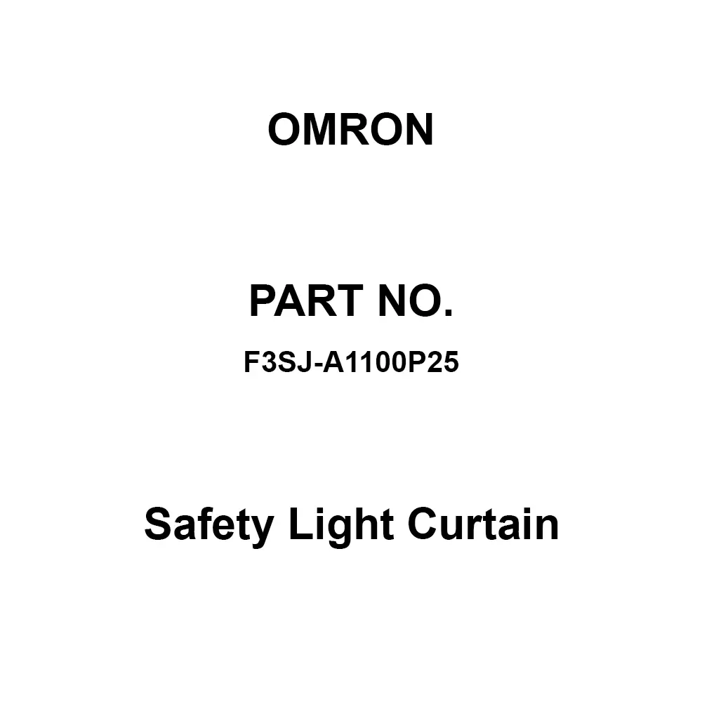 Omron Safety Light Curtain 20 mΩ or more at 500 V DC, F3SJ-A1100P25
