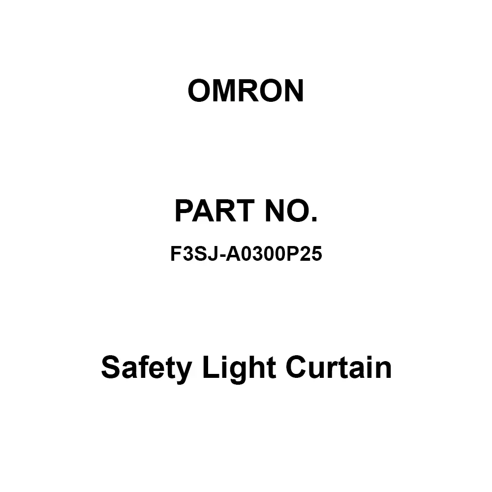 Omron Safety Light Curtain 20 mΩ or more at 500 V DC, F3SJ-A0300P25