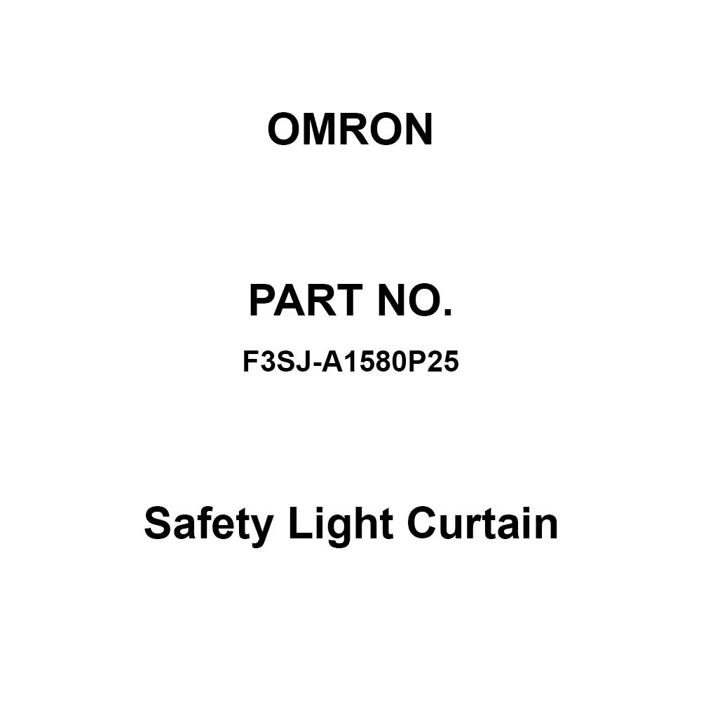 Omron Safety Light Curtain 20 mΩ or more at 500 V DC, F3SJ-A1580P25