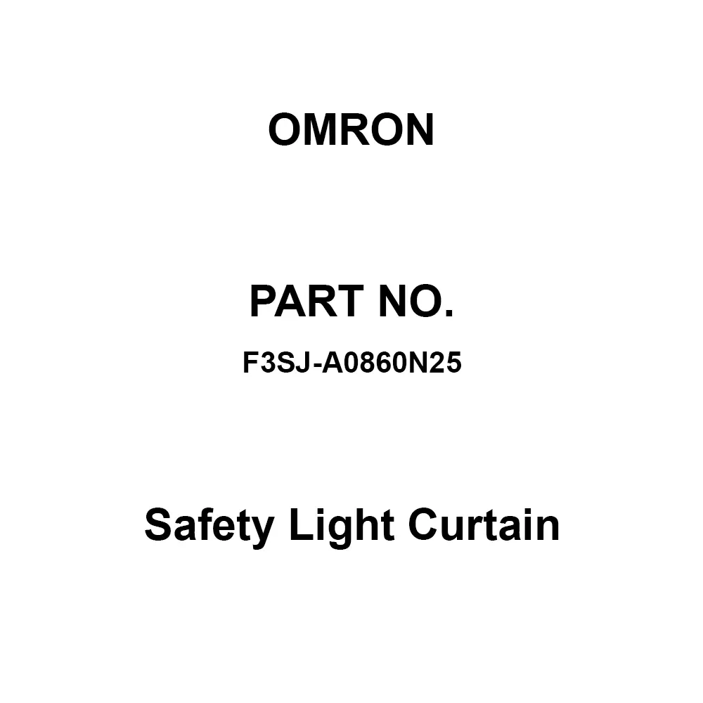 Omron Safety Light Curtain 20 mΩ or more at 500 V DC, F3SJ-A0860N25
