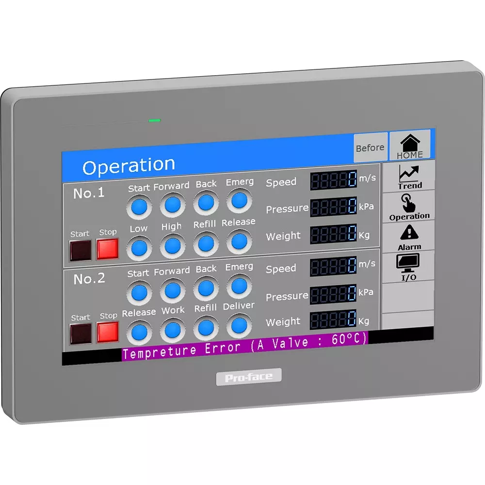 Pro-face Touch Panel 24 Vdc Rated Voltage 800 x480 dots (WVGA) No. Of Display Dots PFXSTM6400WADE