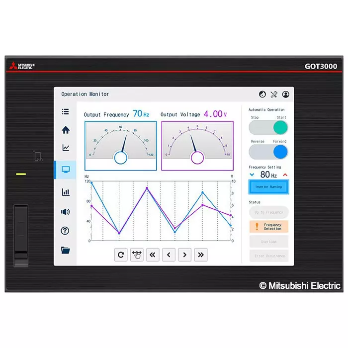 Mitsubishi Electric GOT3000 Series HMI Touch Panel GT37 Model with 10.4 inch (264.16 mm) Square Display, 16 Million Colors and 24 V DC Power Supply, GT3710-XRBA