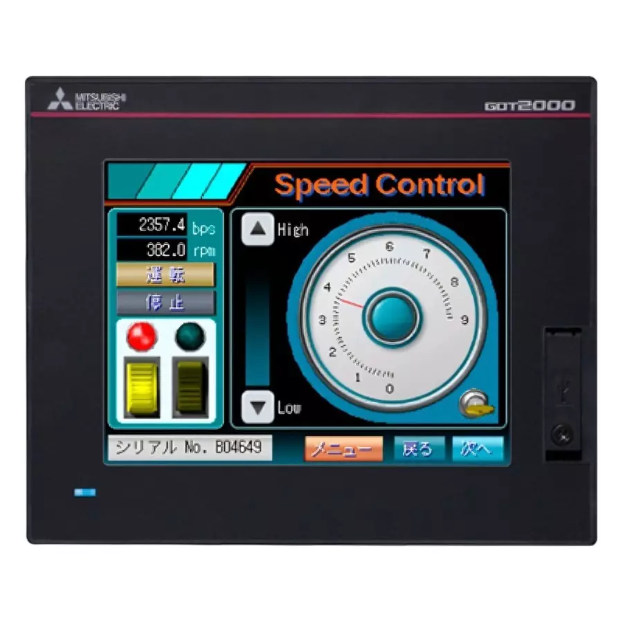 Mitsubishi Electric GOT2000 Series Graphic Touch Terminal GT21 Model with 5.7 inch (144.78 mm) Display Size, 65536 Colors and 24 V DC Power Supply, GT2105-QTBDS