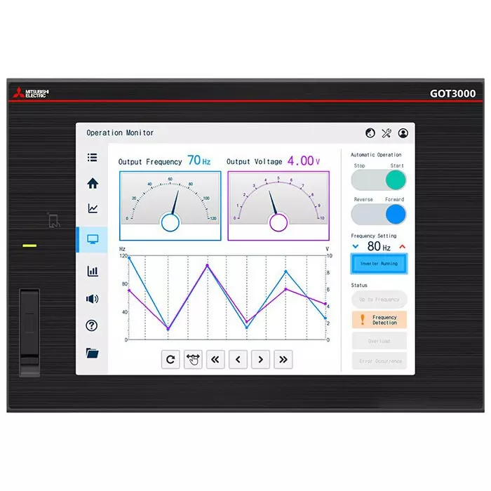 Mitsubishi Electric GOT3000 Series HMI Touch Panel GT37 Model with 10.4 inch (264.16 mm) Square Display, 16 Million Colors and 24 V DC Power Supply, GT3710-XRBD