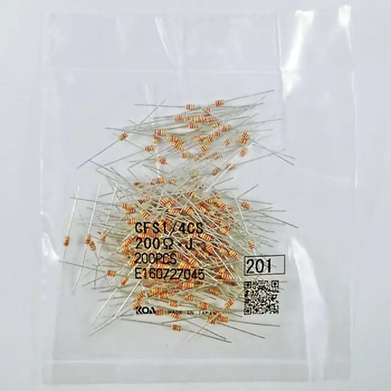 KOA Fixed Resistor 300 V Withstand Voltage 200 Ω Nominal Resistance, CFS1/4CS201J (Pack of 200)