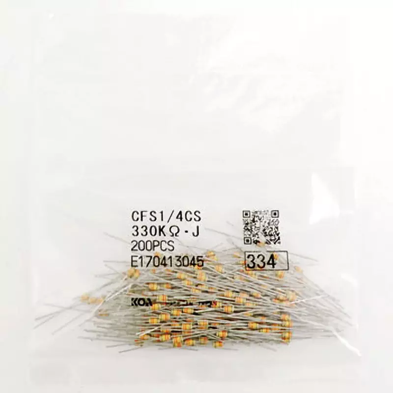 KOA Fixed Resistor 300 V Withstand Voltage 330 KΩ Nominal Resistance, CFS1/4CS334J (Pack of 200)