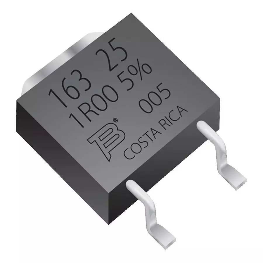 Bourns Chip SMD Resistors RES, 1R, 1%, 25W, TO-252, THICK FILM Model No PWR163S-25-1R00FE.