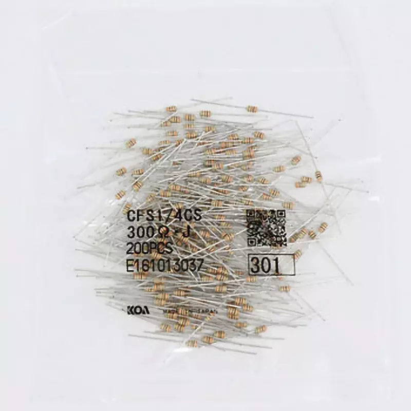 KOA Fixed Resistor 300 V Withstand Voltage 300 Ω Nominal Resistance, CFS1/4CS301J (Pack of 200)