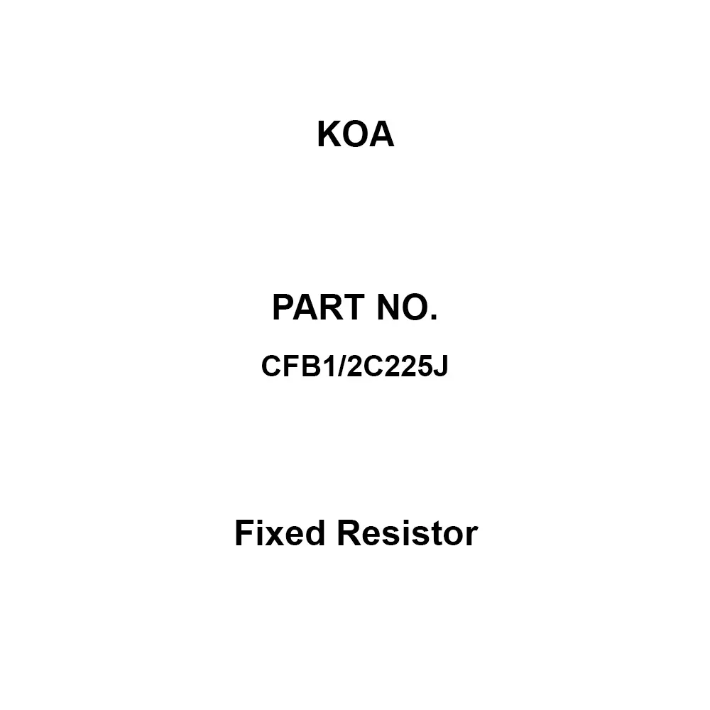 KOA Fixed Resistor 700 V Withstand Voltage 2.2 mΩ Nominal Resistance, CFB1/2C225J (Pack of 100)