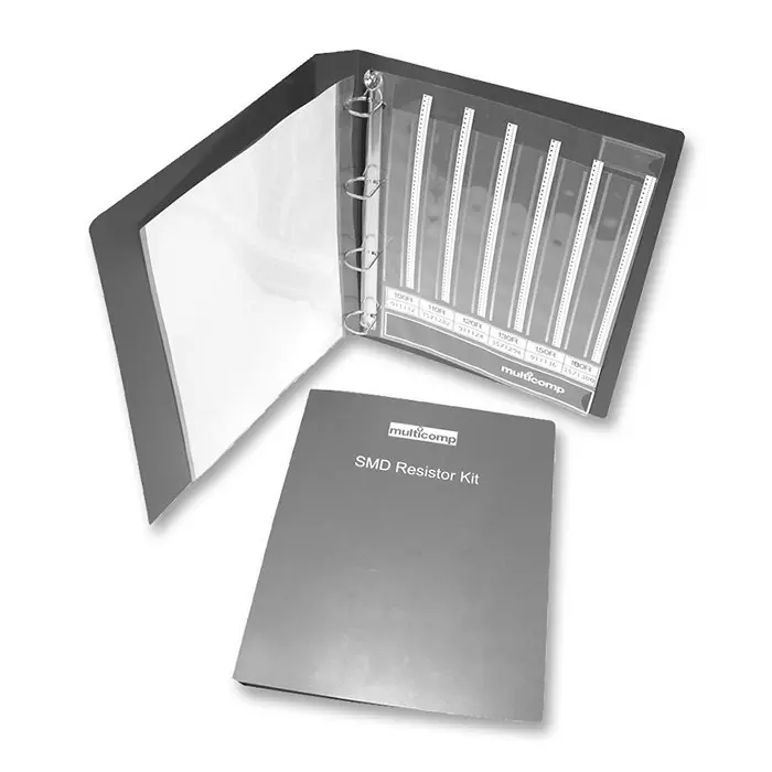 MULTICOMP PRO Resistor Kits & Assortments Kit Contents:100 Pcs of Each 121 Values 10ohm to 910kohm 0603 Size Resistors, MC0603WGFE024-KIT