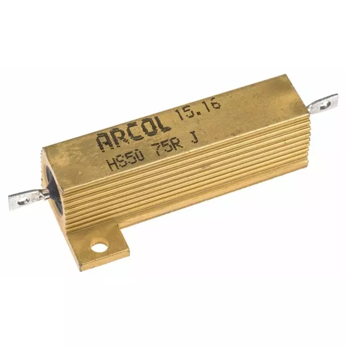 Arcol 75 Ω 50W Wire Wound Chassis Mount Resistor ±5%, HS50 75R J