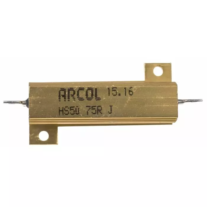 Arcol 75 Ω 50W Wire Wound Chassis Mount Resistor ±5%, HS50 75R J