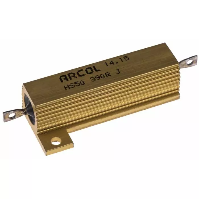 Arcol 390 Ω 50W Wire Wound Chassis Mount Resistor ±5%, HS50 390R J