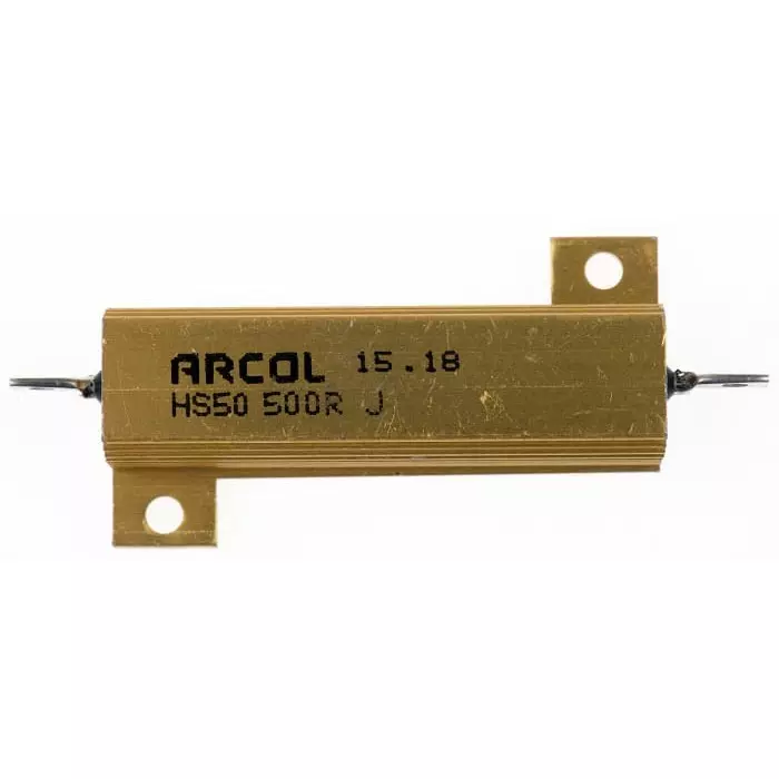 Arcol 500 Ω 50W Wire Wound Chassis Mount Resistor ±5%, HS50 500R J